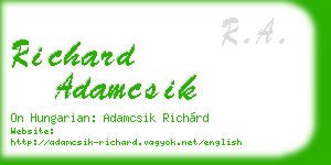 richard adamcsik business card